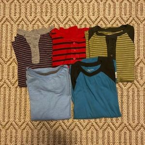 5 boys long sleeve shirts all size Medium